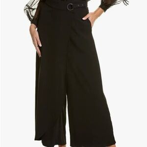 NWT Gracia black wide leg wrap pants. Size medium